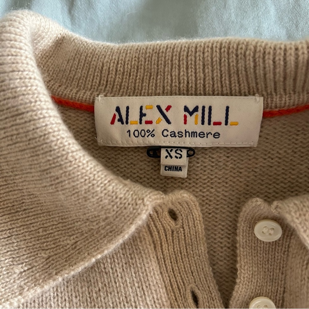 100% Cashmere Alice Polo Sweater | Alex Mill | like-new - Picture 2 of 3
